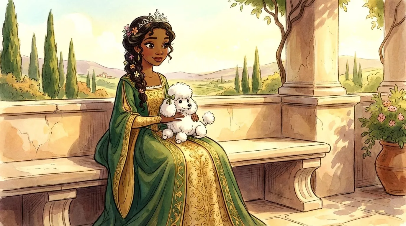 Princess with poodle animation